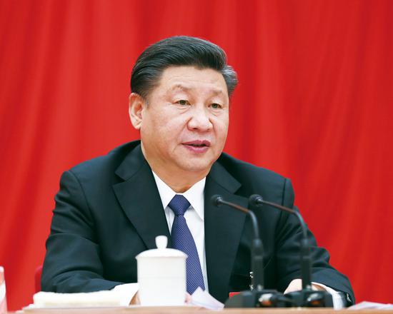 中國(guó)共產(chǎn)黨第十九屆中央委員會(huì)第三次全體會(huì)議，于2018年2月26日至28日在北京舉行。中央委員會(huì)總書記習(xí)近平作重要講話。 新華社記者 鞠鵬/攝
